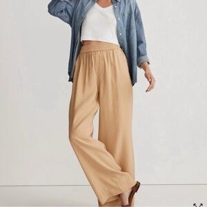 Madewell Tan Lightweight Pants with Elastic Waistband